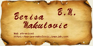 Beriša Makulović vizit kartica